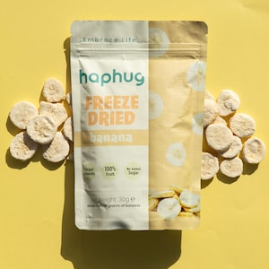 Freeze Dried Fruit Banana, HapHug Banana Fruit Snacks, Fruit Bites, Healthy & Delicious Vegan Treats, Fruit Chips, Camping Food, Fruit Snack