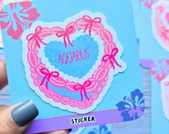 Zodiac Heart Vinyl Sticker | Astrology Horoscope Vinyl Decal