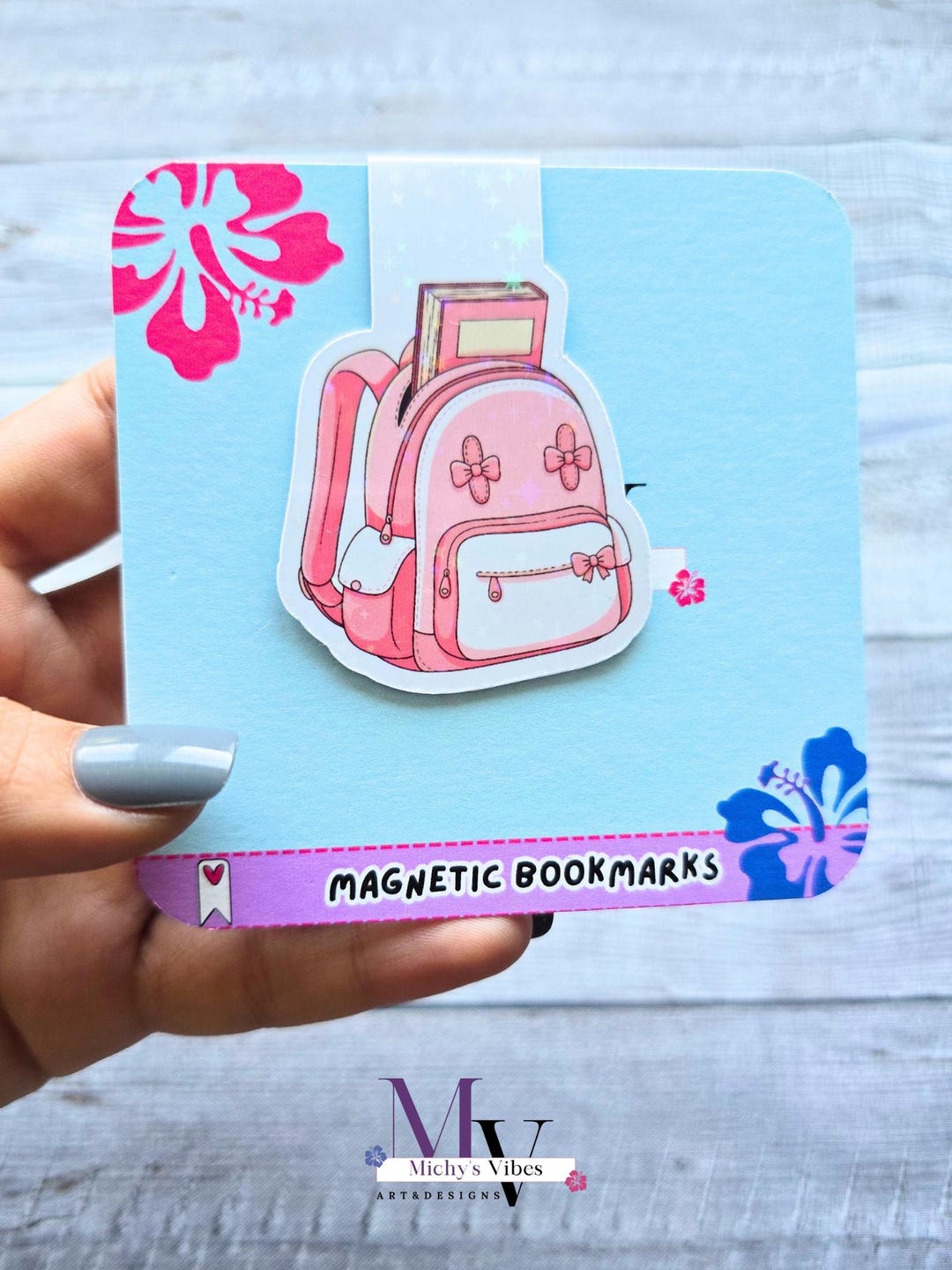 Book Bag Magnetic Bookmark | Sticker Pastel Page Markers for Bookish ...