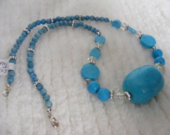 Chunky Chalk Turquoise Nugget Necklace