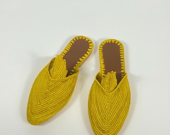 Marokkaanse raffiaschoenen voor dames – Handgemaakte stropantoffels en boho-sandalen