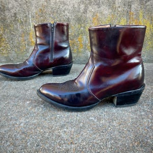 Vintage Navarro Brothers Men\'s ankle Boots Brown Leather Western Buenos Aires 10 Mens Vintage Ankle Western Boots - Etsy main image 2