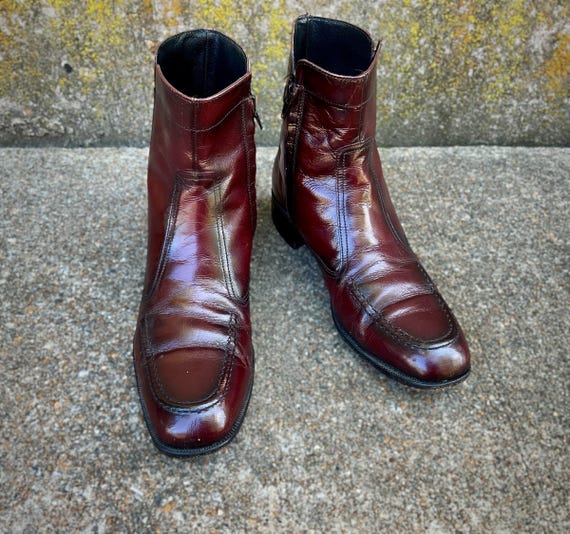 こ*ん様 FLORSHEIM BOOTS HORSE HIDE USED Vintage 70s FLORSHEIM Cordovan Leather Ankle Boots, Men's 8.5C - Etsy