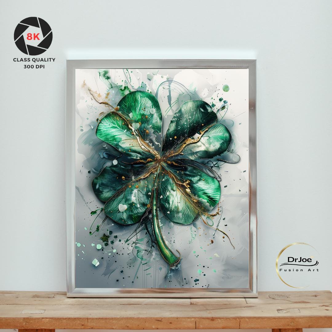 Emerald Charm Lucky Four Clover Leaf Charm,clover Wall Art Decor ...