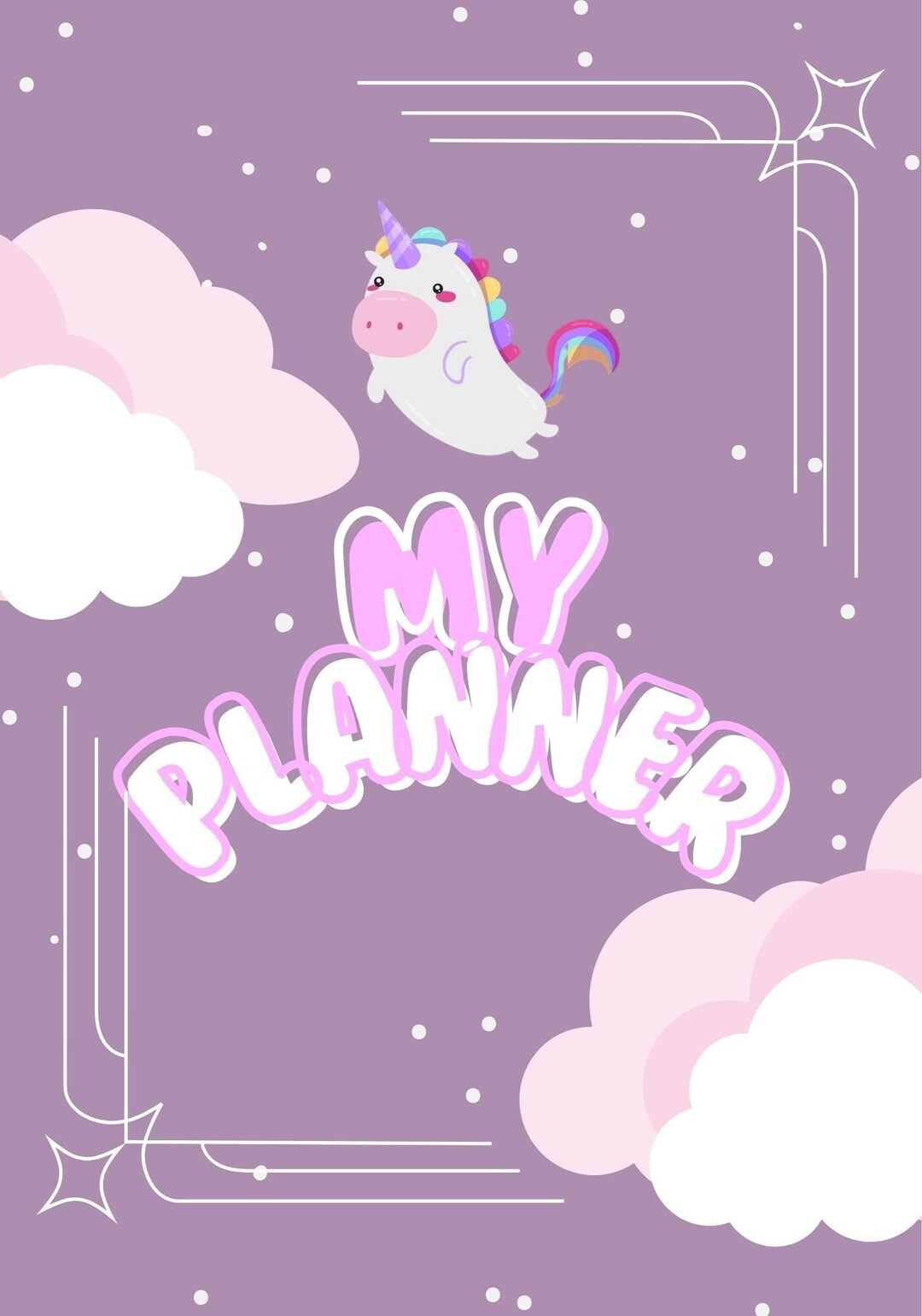 Printable Planner Template Digital Planner Cute Unicorn Daily Planner ...