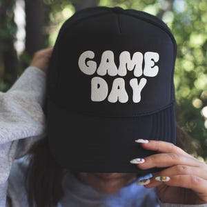 Camo Trucker Hat , GAME DAY - Best Go To Hat - Black Trucker Hat