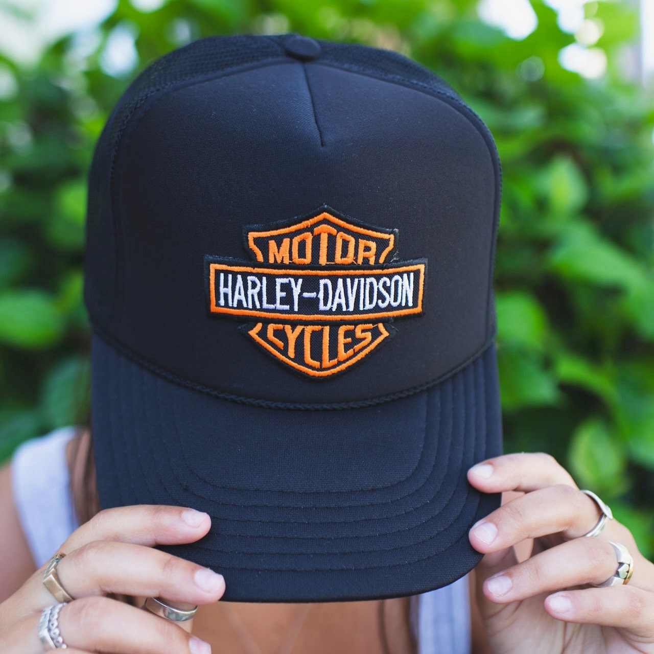◆Harley Davidson◆ Harley Trucker Cap Black HH15181205 Harley-Davidson Men's Dark Grit H-D Snapback Colorblocked