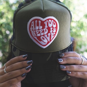 Hot Pink Heart Camo Trucker Hat - Snap Back - Otto  display picture 1