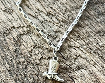 Sterling Silver Cowboy Boot Charm Necklace