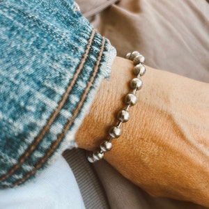 Stainless Steel Chunky Bead/Ball Chain Bracelet