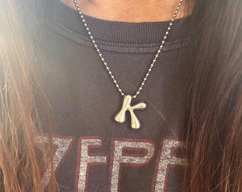Stainless Steel Initial Letter Necklace - Perfect Everyday Jewelry - Waterproof - Perfect Gift - Bestie Gift - Summer Vibes