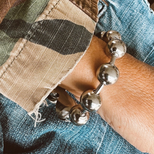 Extra Large Stainless Steel Ball Chain Bracelet – Modern Statement Jewelry
