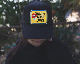 Have A Good Day Black Trucker Hat - Perfect Little Gift