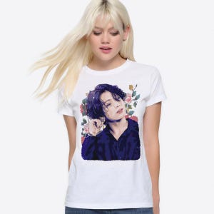 Camiseta de Jungkook con arte K-POP, tallas para hombre y mujer (78993)