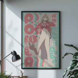 Power Chainsaw Man Poster, Bold Anime Wall Art, Fiery Devil Hunter Print, Unique Power Character Decor, Manga Gift for Chainsaw Man Fans