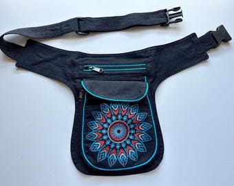 Cotton Floral Waist Bag | Fair Trade Money Belt, Festival Fanny Pack