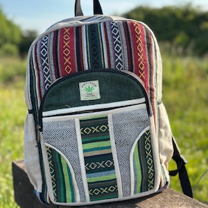Handmade Himalayan Hemp Bag | Hemp Backpack | Nepal Hemp Bag | Eco Friendly Backpack | Organic Cotton and Rucksack | Vintage | Handmade Bag