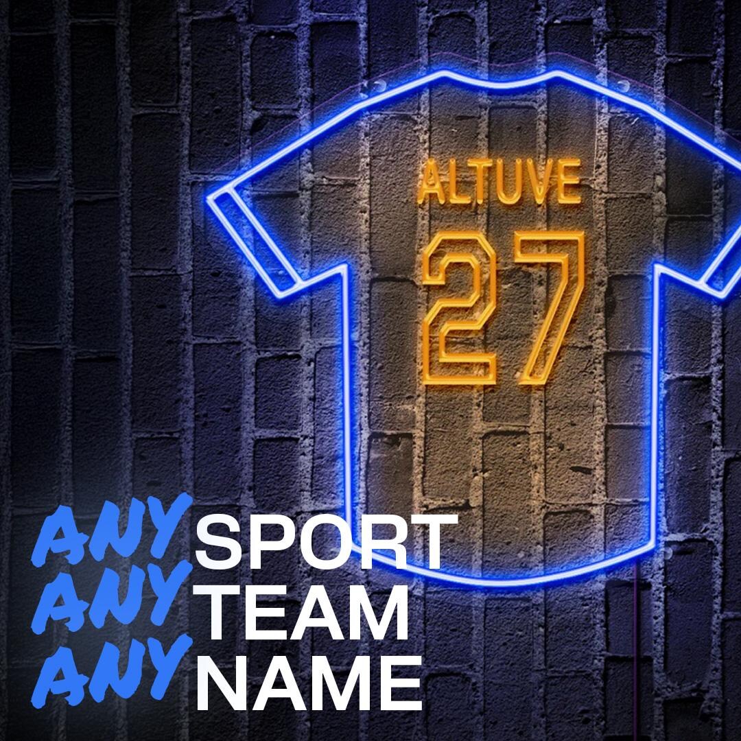 Baseball LED Sign, Custom LED Jersey Sign, Neon Sign, Baseball Decor ...