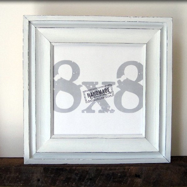 8x8 white picture frame . cove style .  handmade picture frames