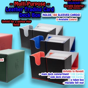 160 CARDS | Leather Trading Card Deck/Collection Box | MULTI-PURPOSE
