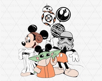 スターウォーズ ミッキーミニー ベビーヨーダ SVG PNG、ミッキーと