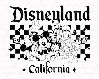 Retro Mouse and Friends Est 1955 Svg, Family Vacation Svg, Family Trip Svg, California Adventure, Comfort Colors Shirt Png, Vacay Mode Png