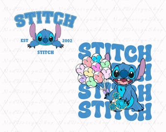 Retro Stitch Png, Stitch Est 2002 Png, Stitch Balloons Png, Stitch Summer Trip, Magical Snacks Sublimation, Stitch Shirt Png, Magic Kingdom