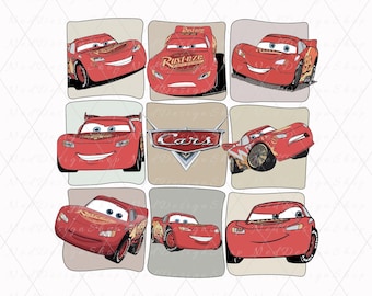 Retro Lightning McQueen Png, Lightning McQueen Png, Retro McQueen Png, Mater Png, McQueen Shirt, Cars Png, Digital File, Only Png