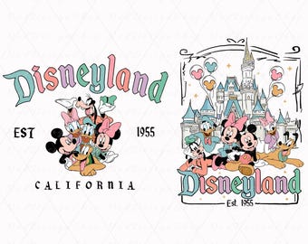Mickey and Friends Svg Png, Disneyland Est. 1955 Png, Disneyworld Png, Retro mouse and Friends Svg, Family Trip Png, Family Vacation Svg Png