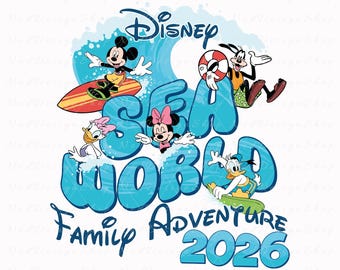 Sea World Familienabenteuer 2026 Png, Familienurlaub 2026 Png, Familienreise svg, Maus und Freunde-Kreuzfahrtreise Png, Vacay-Modus Png