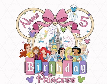 Personalized Princess Birthday PNG, Coquette Bow Family Matching Shirt, Editable Birthday Girl Design