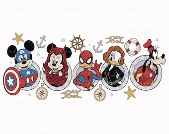 Marvel Day At Sea Disney Cruise Squad Png, Mickey and Friends Cruise Png, Disney Cruise Trip 2026 Png, Funny Superhero Png