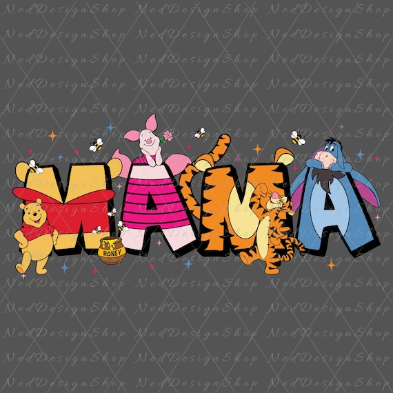 pooh-mom Winnie the Pooh Mom SVG PNG: I Love You Mama (digital Download