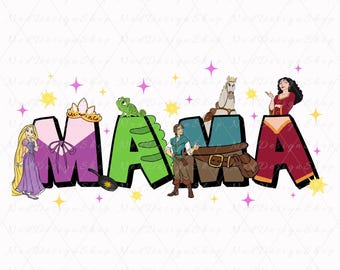 Rapunzel Mama Png, Princess Mom Png, Mama Cartoon Movie Png, Family Vacation Png, Retro Mama Png, Mom Shirt Png, Gift For Mother's Day Png