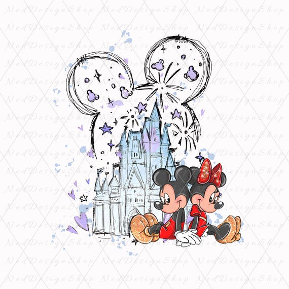 Mouse Ear Castle Png, Watercolor Castle Clipart Png, Magical Kingdom Png, Retro Colorful Castle, Sublimation Design Png, Instant Download