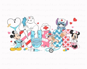Mickey And Friends Nurse PNG File | Mickey Minnie Nurse | Labor And Delivery Nurse | Nurse Day 2026 | Gifts For Nurse Week | Digital File