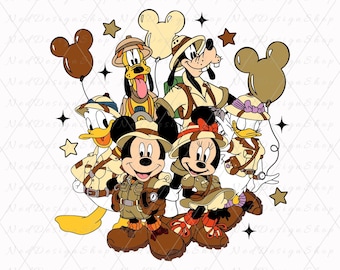 Animal Kingdom Png, Retro Mouse Safari, Dzika Podróż Png, Rodzinna Wycieczka 2026 Png, Magical Kingdom Png, Mysz i Przyjaciele Png, Rodzinne Wakacje Png