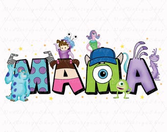 Monsters Mama Png, Png For Sublimation, Retro Mama Png, Mom Shirt Png, Custom Mom Png, Gift For Mother's Day Png, Digital Download