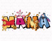 Mama Png, Winnie The Pooh Mom Png, Winnie The Pooh Png, Retro Mama Png, Mom Shirt Png, Custom Mom Png, Gift For Mother's Day Png