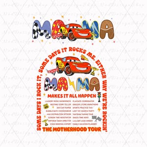Bundle Mama Cartoon Car Movie PNG, Family Vacation Png, Retro Mama Png, Mom Shirt Png, Gift For Mother's Day Png, Car 95, Digital Download