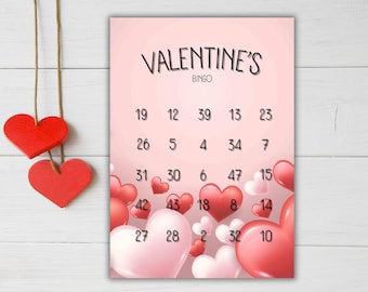 Valentine's Day Bingo 50 BingoCards Kids activity Family game Valentine's  Day  Printable, Digital Download Unique bingo cards LOVE Bingo