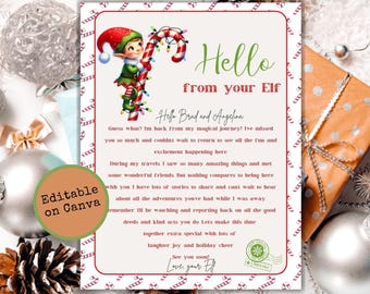 Editable Elf Arrival Letter Return Letter Christmas Elf I'm Back Elf Welcome Christmas Elf Letter From Your Elf Printable Instant Download