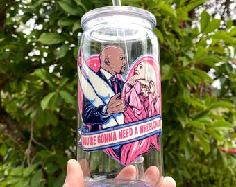 You're gonna need a wheelchair, white chicks, 16oz Libbey plastic acrylic tumbler cup, lid and straw, double sided, uv dtf