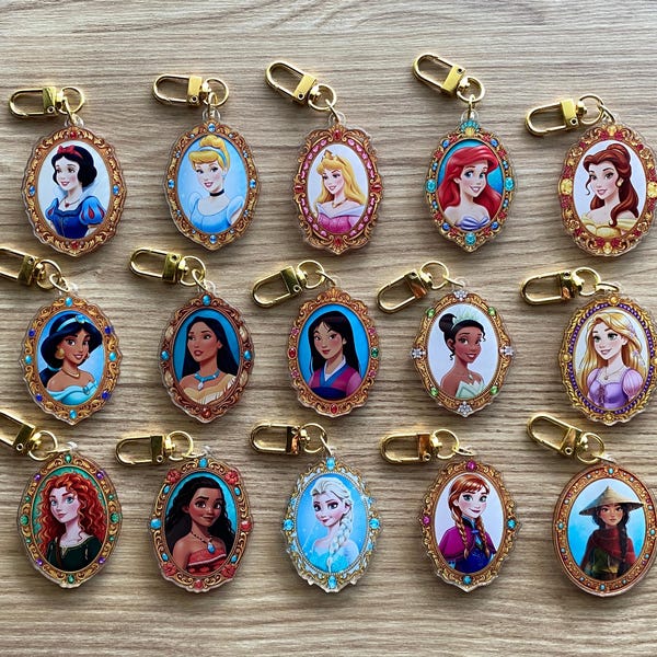 Royal Princess Portrait, Acrylic Keychain, Double Sided, Bag Charm