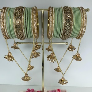 Green Double Bangles set- Indian Bangles- perfect for Gifting and wear as jewellery on occasion.