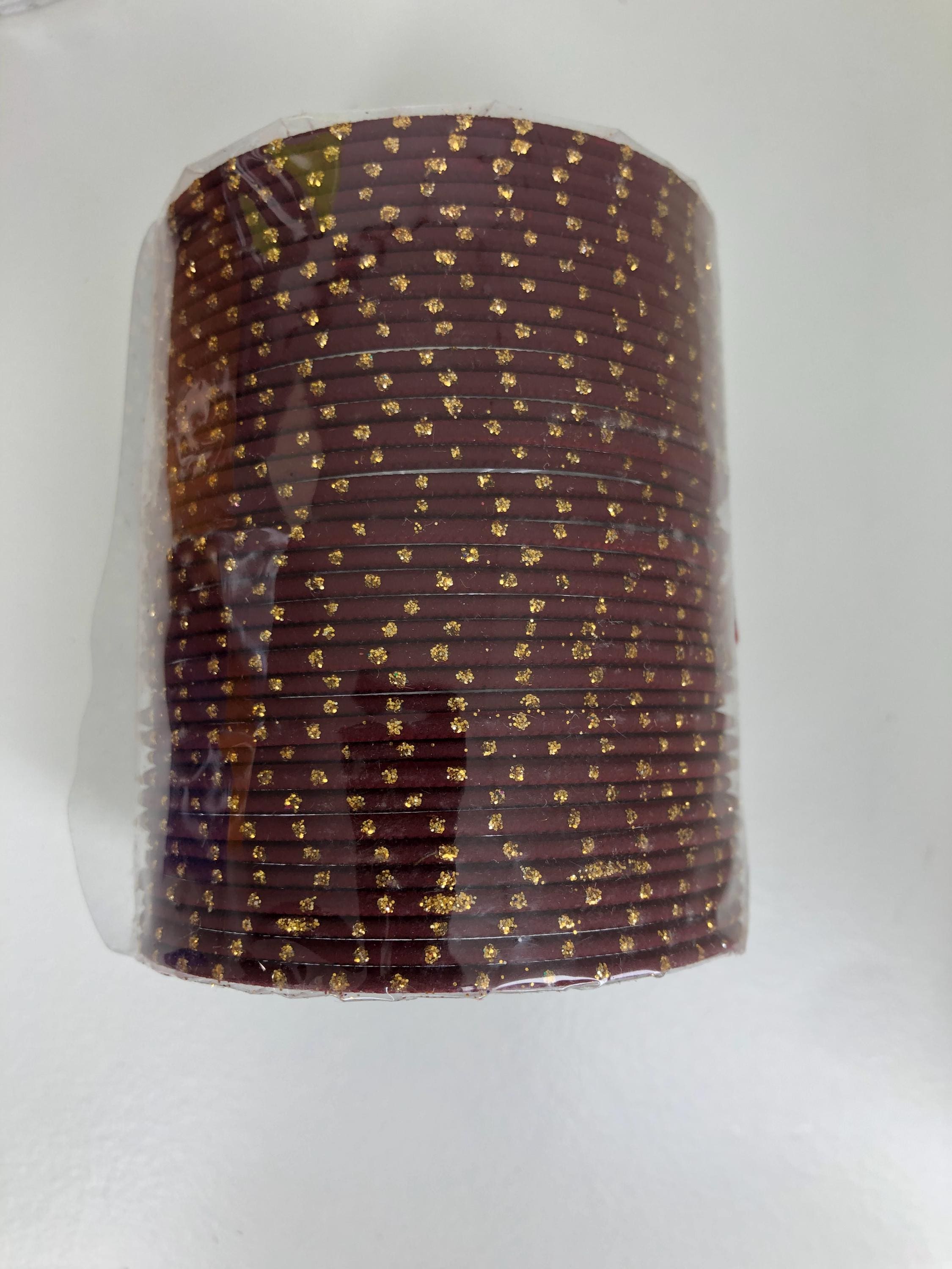 Maroon Bangles set with Golden Dots Premium quality