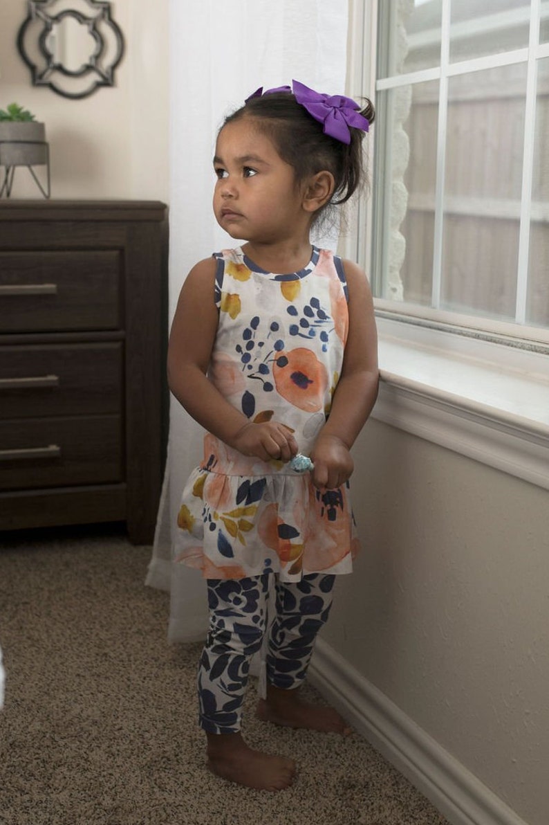 Toddler Dress Organic Dress Girl Dress Matching Leggings Summer Dress Tank Dress Baby Dress Floral Dress Summer Outfit
