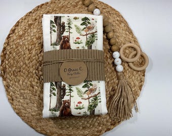 Forest Life Burp Cloths - Cotton Baby Gift Set (3 pk)