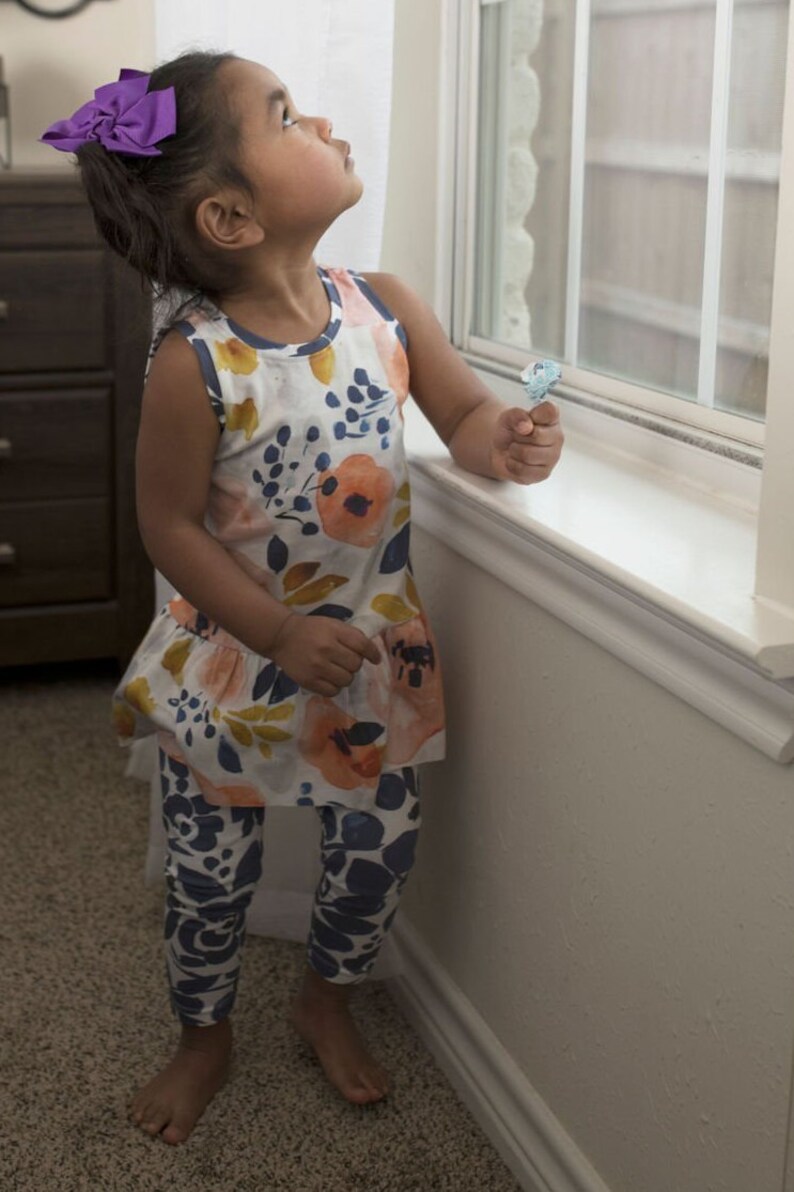 Toddler Dress Organic Dress Girl Dress Matching Leggings Summer Dress Tank Dress Baby Dress Floral Dress Summer Outfit