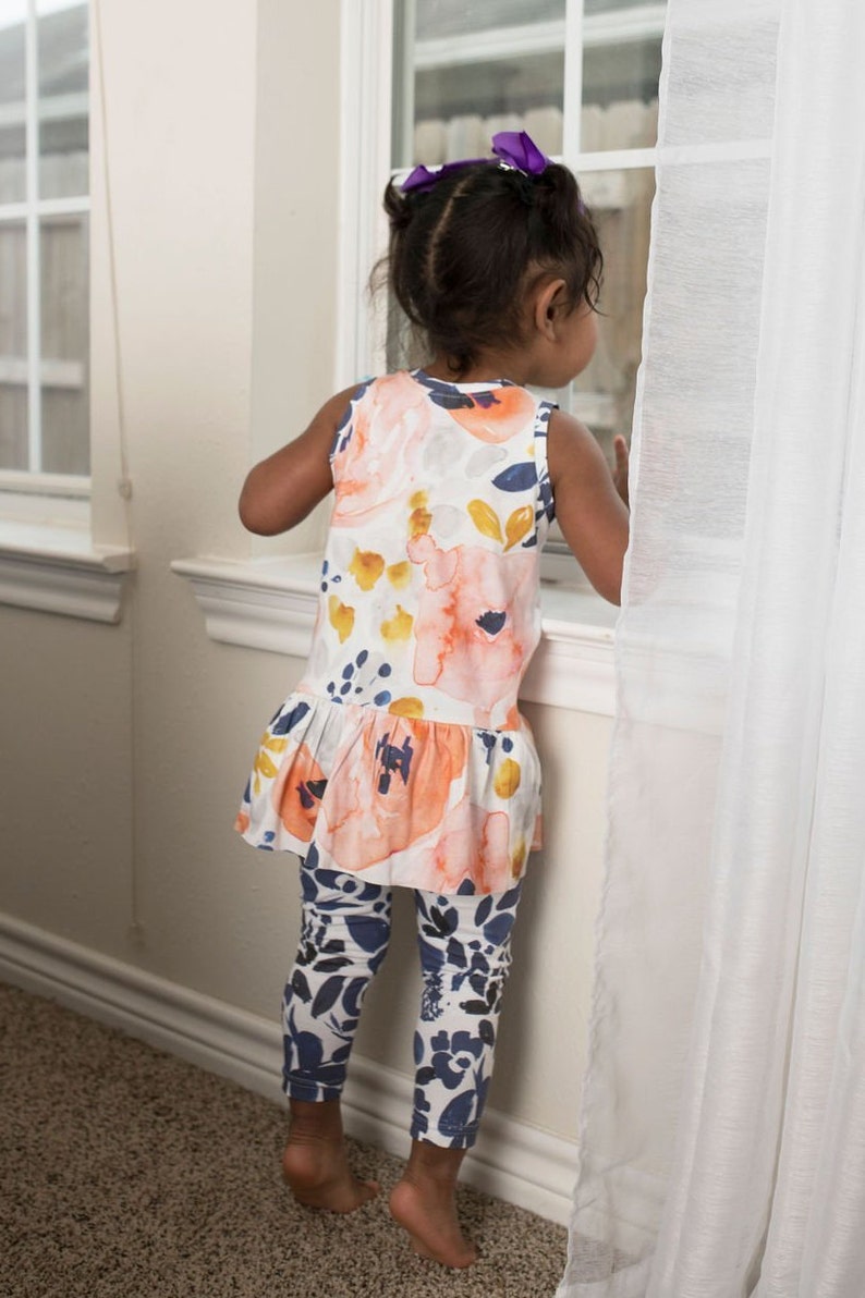 Toddler Dress Organic Dress Girl Dress Matching Leggings Summer Dress Tank Dress Baby Dress Floral Dress Summer Outfit